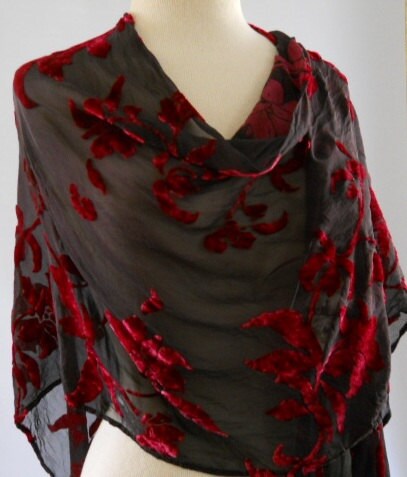 Fiery Crimson Velvet Wrap - Etsy