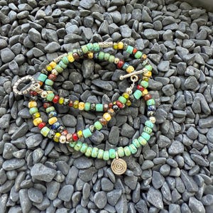 Boho Chic Picasso Seed Bead Necklace with Mediterranean Landscape Mix