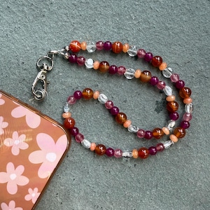 Phone Chain Charms |  Colorful Combinations | Fun Beaded Accessory For Your Phone | Trending | Gemstones | Glass | Stainless Steel | Pewter