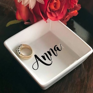 Personalized Ring Dish, Custom Jewelry Dish, Bridal Party Gift