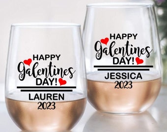 Galentine's day Wine Glass Decals, Novelty Valentines Day Decal, Friends Valentine's day Wine Glass Decal, Glasses NOT Included