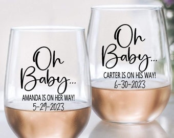 Oh Baby! Baby Shower Wine Glass or Tumbler Decals, Glasses NOT Included