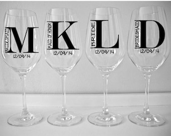 single diy personalized wine glass wedding decals bride etsy