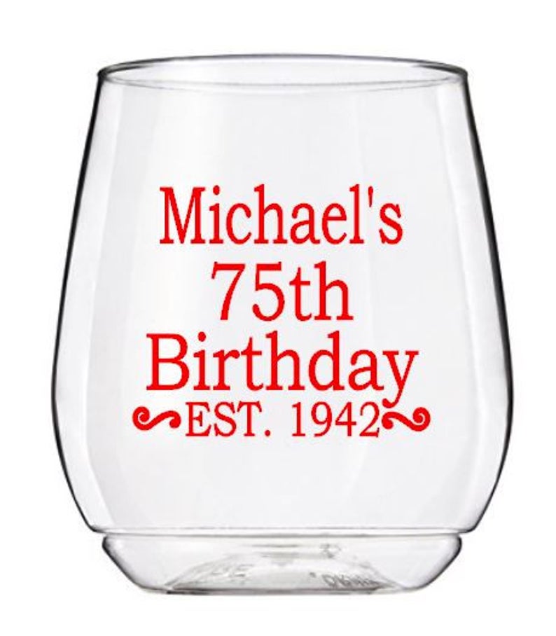 Personalized Birthday Wine Glass Decals Custom Established Etsy