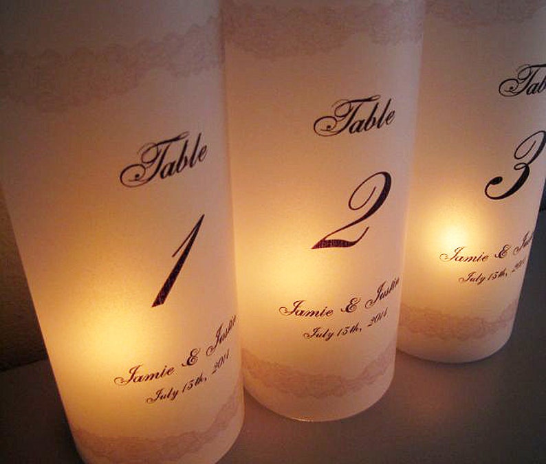 Wedding Luminaries Personalized Wedding Luminary Table Etsy