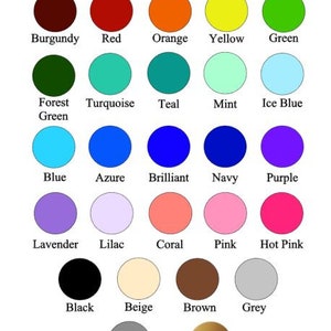 Puede incluir: Una tabla de 20 muestras de colores diferentes con los nombres de cada color enumerados debajo. Los colores incluyen burdeos, rojo, naranja, amarillo, verde, verde bosque, turquesa, azul verdoso, menta, azul hielo, azul, azul celeste, brillante, azul marino, morado, lavanda, lila, coral, rosa, rosa intenso, negro, beige, marr&oacute;n, gris, plata metalizado y oro metalizado.