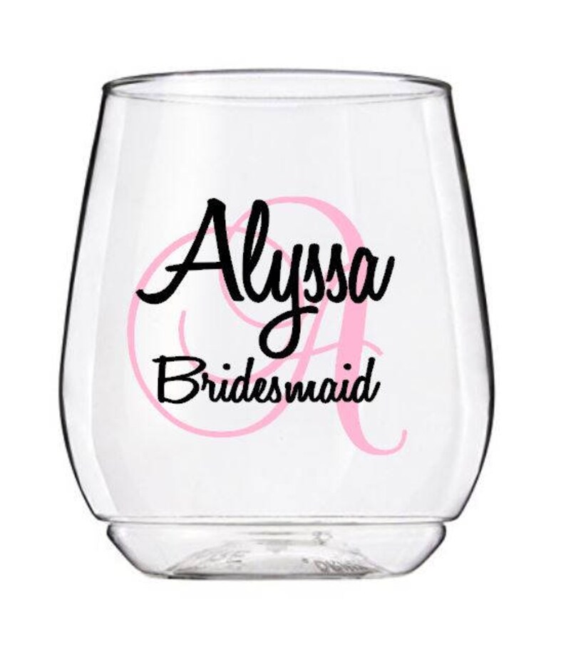 Personalized Wine Glass Decal Monogram With Name and Title Etsy