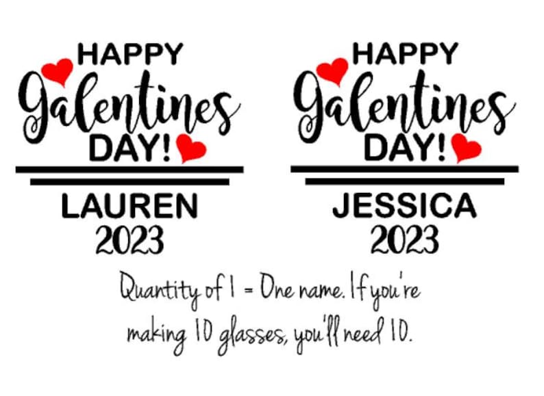 Galentine's Day Wine Glass Decals Novelty Valentines Day Etsy