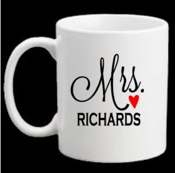 Personalized Mr and Mrs Coffee Mug Decals, Custom DIY Wedding Coffee Cup Decal- Mugs NOT Included