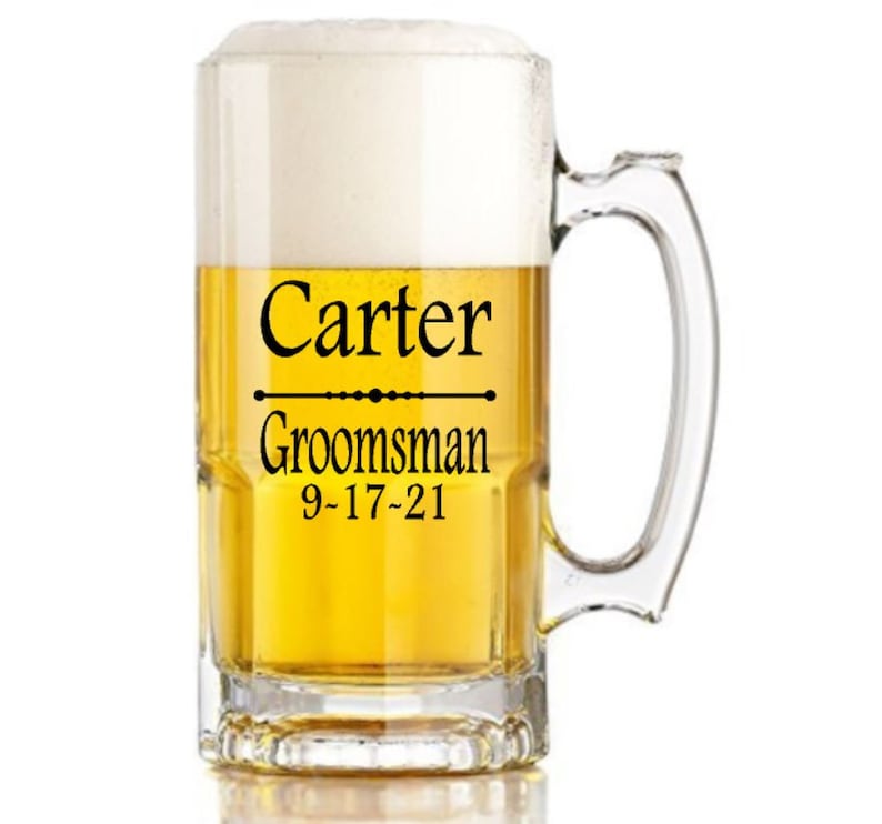 Groom Groomsmen Beer Stein Decals, Wedding Decals, Wedding Party Glass Decals, Glasses NOT included.. image 3