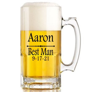 Groom Groomsmen Beer Stein Decals, Wedding Decals, Wedding Party Glass Decals, Glasses NOT included.. image 2