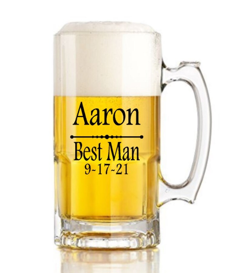 Groom Groomsmen Beer Stein Decals, Wedding Decals, Wedding Party Glass Decals, Glasses NOT included.. image 2