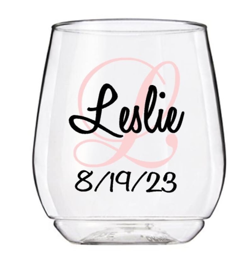 Personalized Wine Glass Decal, Monogram With Name And Date, Bridal Party Wine Glass Decals, Glasses NOT Included