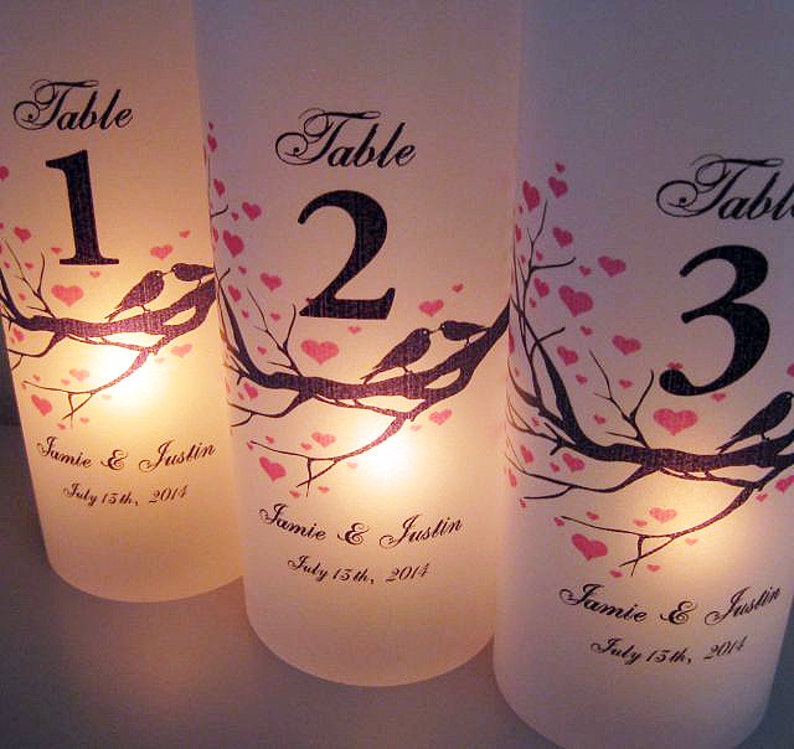 Wedding Luminaries Heart Branch Personalized Wedding Table Etsy