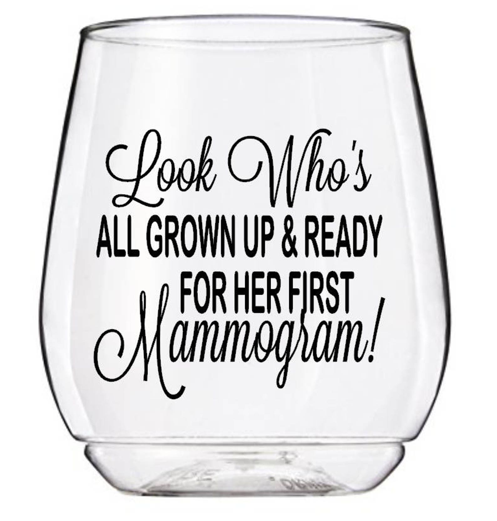 Birthday Wine Glass Decal Mammogram Wine Glass Decal 40th Etsy