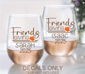 Personalized Friendsgiving Wine Glass Decals, Thanksgiving Wine Glass Decal, Friends Giving Wine Glass Decal, Glasses NOT Included