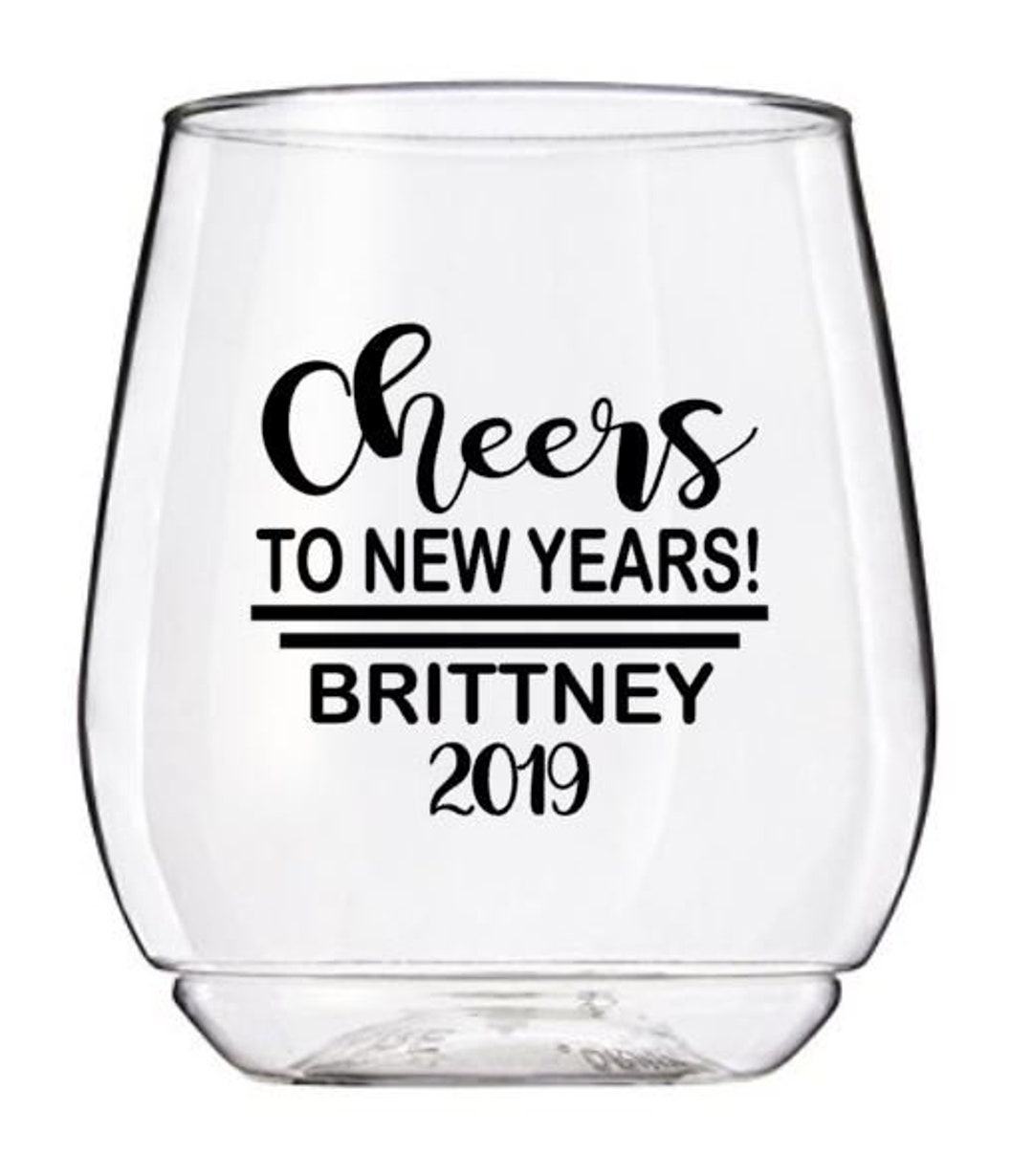Cheers to New Years Wine Glass Decal, Happy New Year Party Cups, Glasses NOT Included Etsy