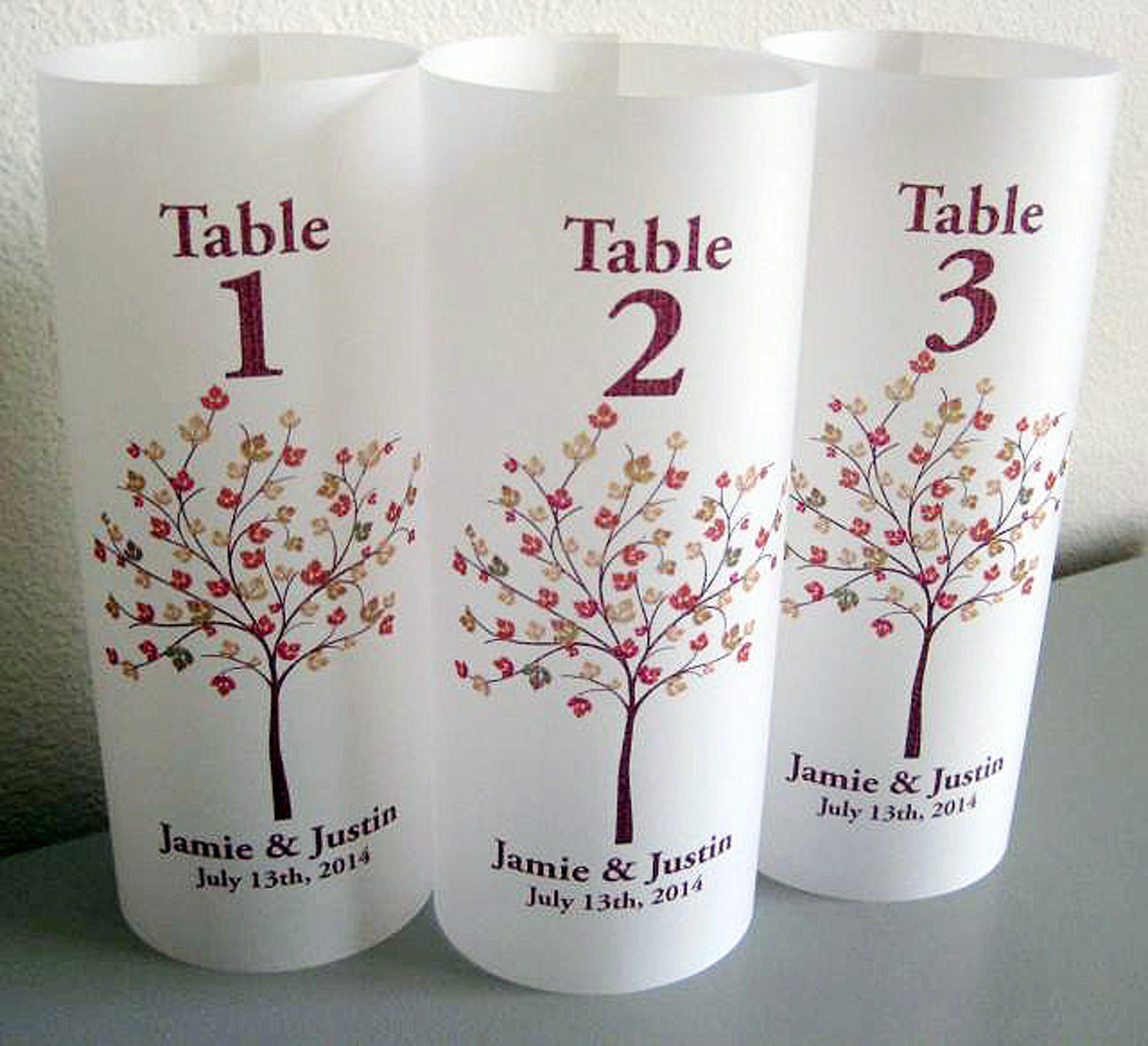 Wedding Table Number Luminaries Custom Wedding - Etsy
