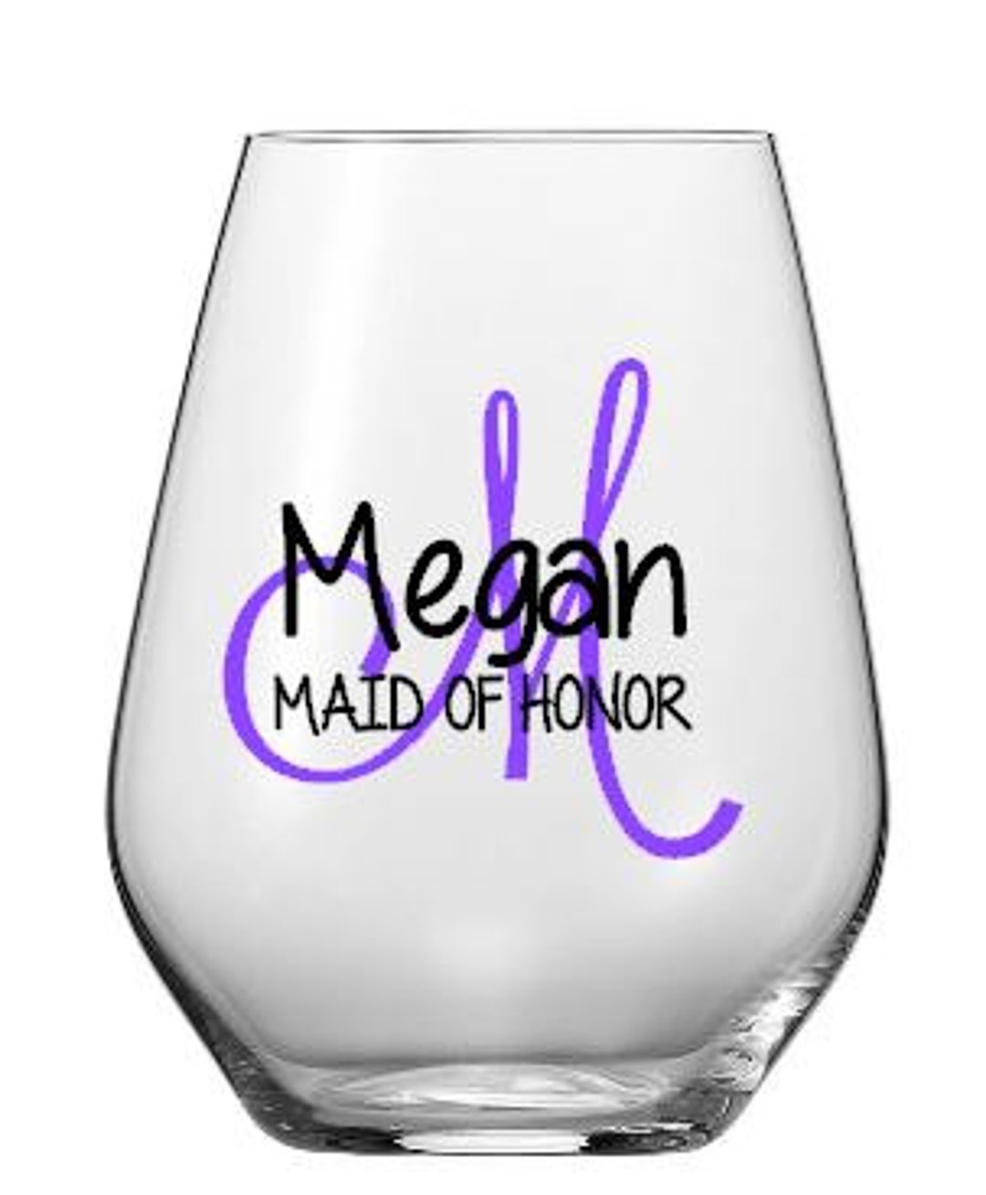 Wedding Party Wine Glass Decals Monogram Wine Glass Stickers Etsy