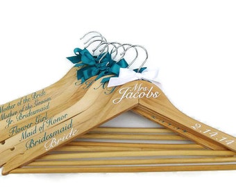 Calcomanías personalizadas para perchas de boda, perchas/lazos NO incluidos