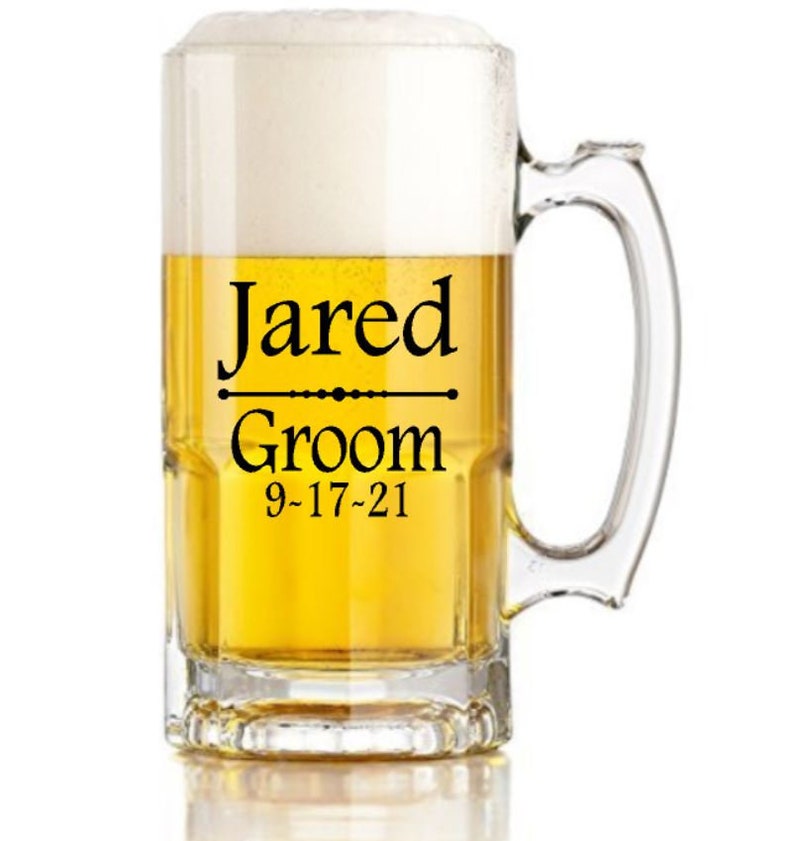 Groom Groomsmen Beer Stein Decals, Wedding Decals, Wedding Party Glass Decals, Glasses NOT included..