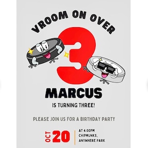 Robot Vacuum Roomba theme Kids Toddler Birthday Party Editable Invite