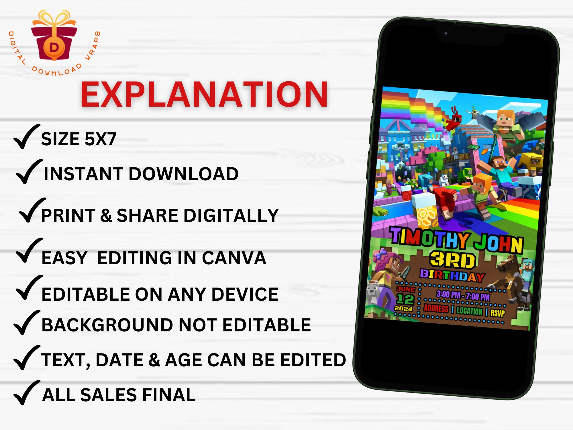 Editable Minecraft Invite + Bonus