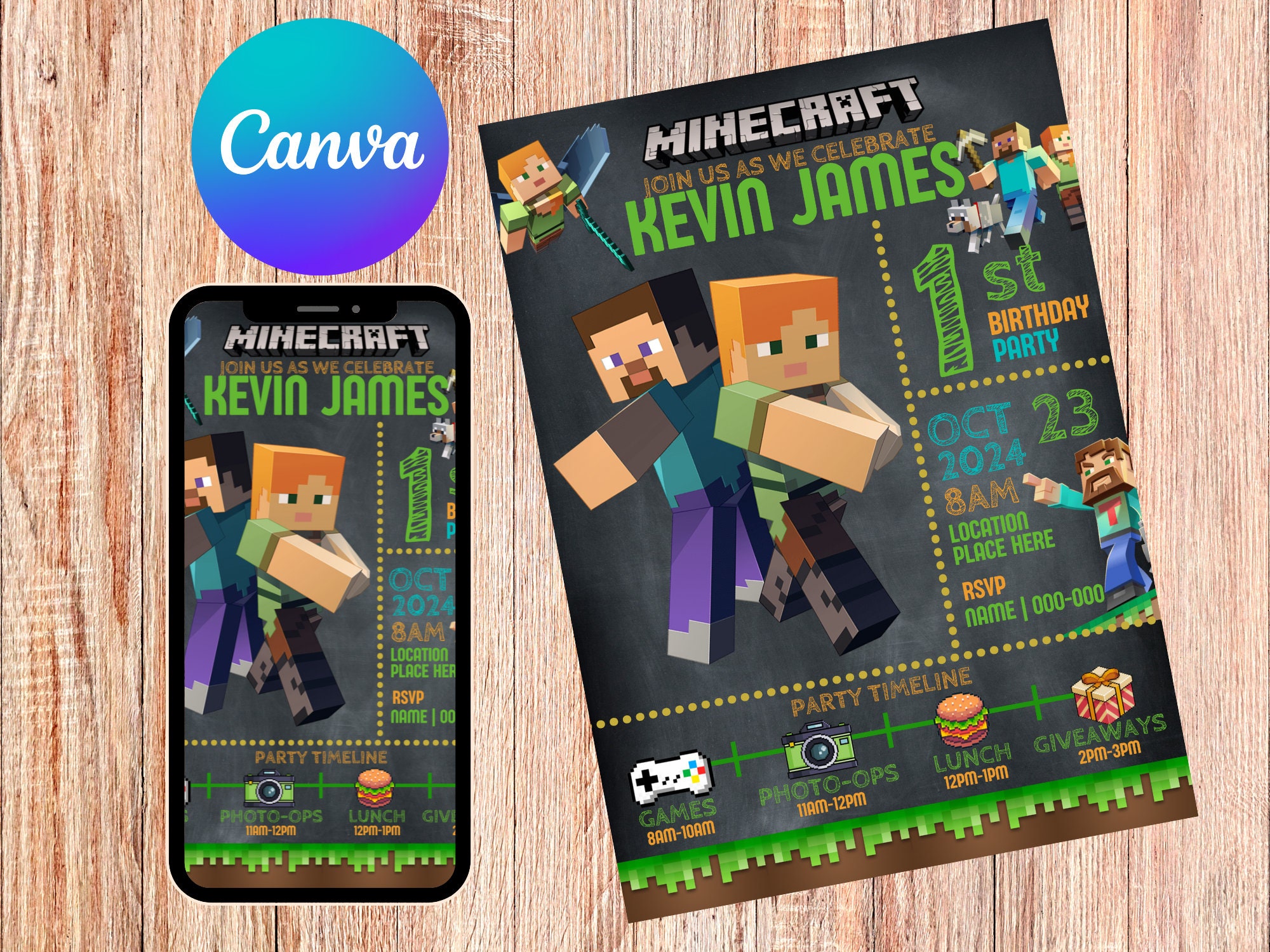 Editable Minecraft Invite with Mobile Version
