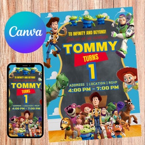 Editable Toy Story Invitation Toy Story Birthday Invitation Buzz Lightyear Invitation Toy Story Party Toy Story Editable Invitation