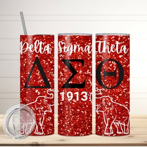 Delta Sigma Theta Sorority Tumbler Wrap Sublimation Design PNG SVG - Personalized DST Tumbler Wrap + Bonus Gift