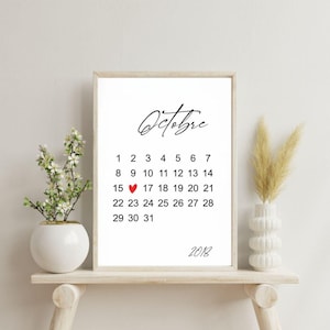 Póster calendario personalizado - fechas importantes -