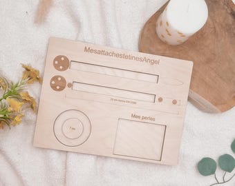 Wooden template board for pacifier clips / rattles / Easy to create / Compliant with standards