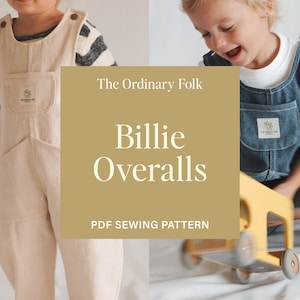 Patrón de costura para overoles Billie: overoles para niños principiantes (descarga digital)