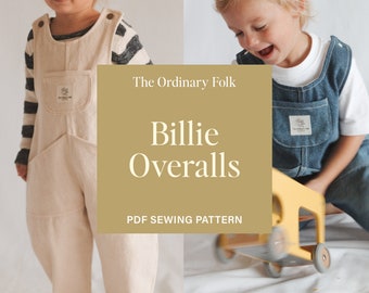 Billie Overalls Sewing Pattern: Beginner Friendly Kids Overalls (Digital Download)