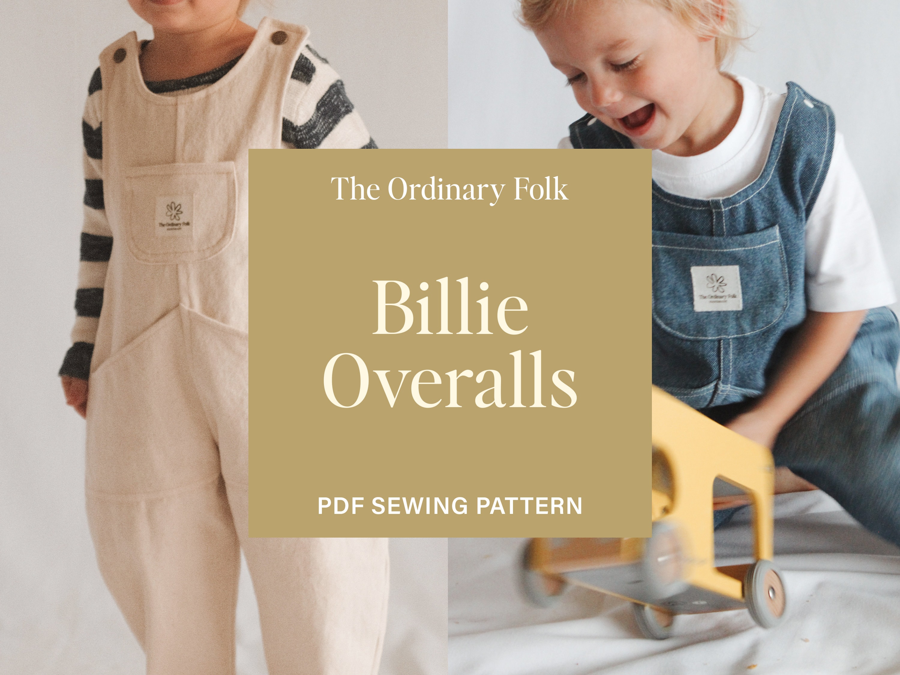 Billie Overalls Sewing Pattern: Beginner Friendly Kids Overalls