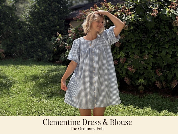 Clementine Sewing Pattern: Beginner-Friendly Dress & Blouse (Digital Download)