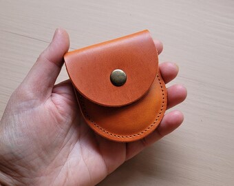 Coin Purse – Cottagecore Leather – Woodland Accessory - Dust Fox orange