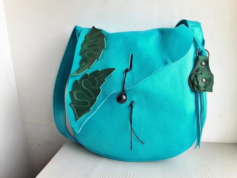POD Large Fairytale Satchel Bag mermaid Fairytale Collection Neverland #3819 aqua shimmer