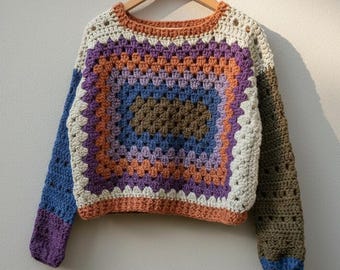 Tilda Jumper – Hand-Crochet Wool | Relaxed Fit, Cottagecore Style - No.5046