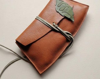 Isolde - Leather Clutch Bag | Large size, Woodland style - No.5226