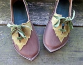 Womens leather shoes, PYRAMUS, Handmade Fairytale Shoes by Fairysteps in woodland colours or brights