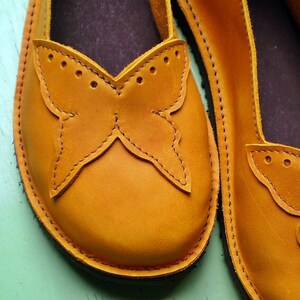 UK 7, Handmade shoes, butterfly, PUMPKIN antiqued leather, FLUTTERBY, 1359 Bild 3