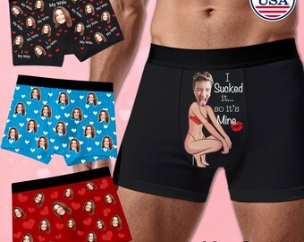 Custom Face Boxers, Personalized Face Boxer Briefs: Photo Underwear, Funny Anniversary Gift