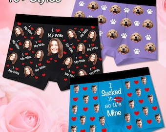 Valentines day gift for him,Personalized Face Boxers,Custom Underwear for Husband/boyfriend