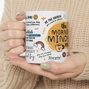 Inspirational Morning Mindset Ceramic Mug: Positive Quote Coffee Cup