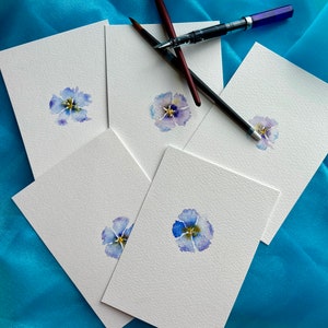 HAND PAINTED Watercolor notecards -5 hand painted wrapping included