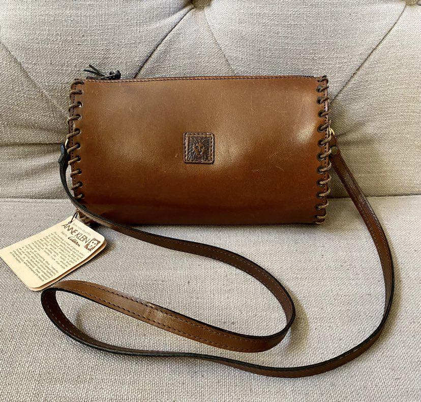 Vintage Anne Klein for Calderon Leather Barrel Shoulder Bag Purse NWT Brown Deadstock Etsy Ireland