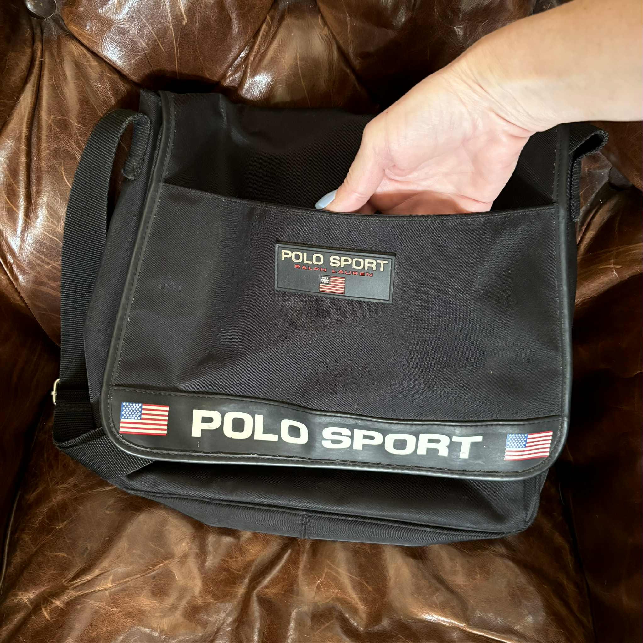 Vintage Polo Sport Ralph Lauren Messenger Cross Body Shoulder Bag