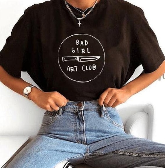 CheeryWear Bad Girl Art Club Shirt aesthetic shirt goth shirt gothic shirt aesthetic clothes artsy shirt egirl clothing edgy clothing art grunge Shirt