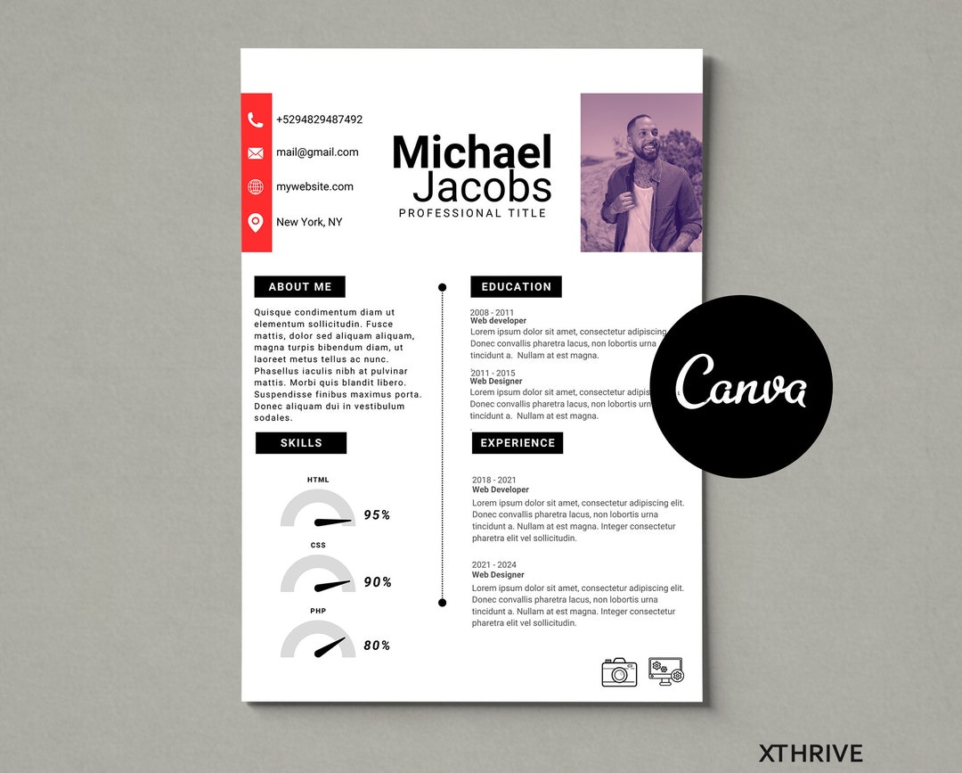 Canva Resume Template, Cv Template Canva, Creative Resume Canva ...